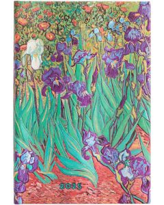 Paperblanks Планер Van Gogh's Irises, Mini, хоризонтален, твърда корица, 80 листа, за 2025 година