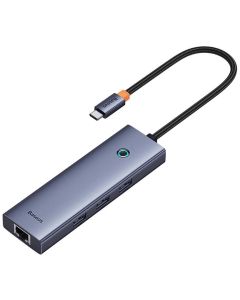 USB хъб Baseus UltraJoy 4 в 1, USB Type-C към 3 x USB 3.0 и 1 x RJ45 B0005280A813-00 - сив