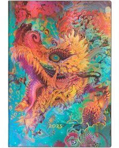 Paperblanks Планер Humming Dragon, Midi, хоризонтален, мека корица, 88 листа, за 2025 година