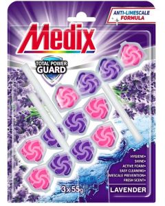 Ароматизатор за тоалетна Medix WC Lavender, 55 g, 3 броя
