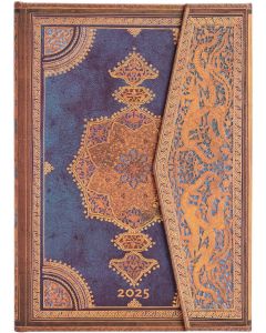 Paperblanks Планер Safavid Indigo, Midi, вертикален, твърда корица, 80 листа, за 2025 година
