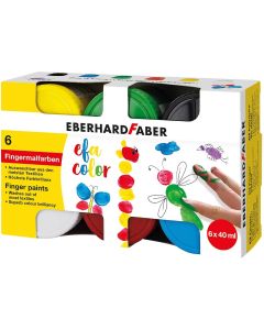 Eberhard Faber Боя за рисуване с пръсти, 6 цвята х 40 ml