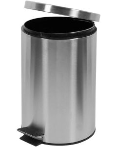 Кош за отпадъци Office 1, с педал, метален, 25.2 х 25.2 х 39.3 cm, 12 L, инокс