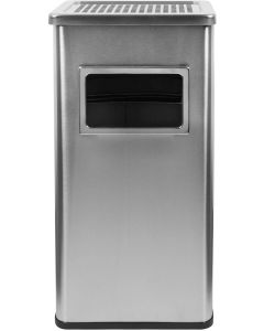Кош за отпадъци Office 1, с пепелник, 30 х 24 х 60.5 cm, инокс, 17 l