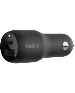 Двойно зарядно за кола Belkin BOOSTCHARGE 25W USB-C и12W USB-A, Черен