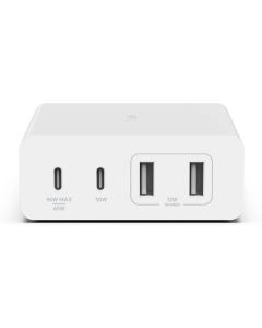 Зарядно устройство Belkin BoostCharge Pro, Gan, 4 порта/ USB-C x2 и USB-A x2/108W с кабел 2M, Бял
