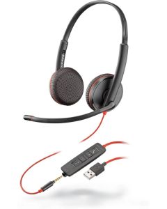 HP Poly Blackwire 3225 Stereo USB-C +3.5mm Plug +USB-C/A Adapter слушалка с микрофон, Черни