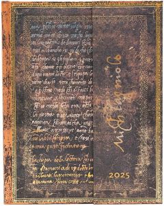 Paperblanks Планер Michelangelo, Ultra, хоризонтален, твърда корица, 80 листа, за 2025 година