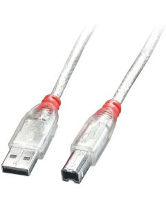 КАБЕЛ USB LINDY - USB to USB - 5,0 m - Transparent - PN 41755