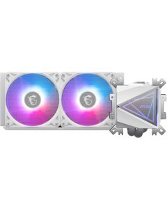MSI MAG CORELIQUID I240 WHITE 2x 120 мм ARGB, алуминиев радиатор, Бял