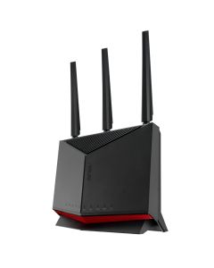 Asus Gaming Wireless Router, RT-BE86U, BE6800, Dual-Band, Quad-Core 2.6GHz CPU, 256MB-1GB RAM, MLO, 10G port, 2.5G quad-port