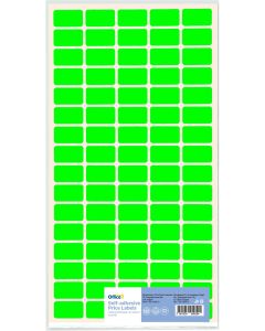 Office 1 Самозалепващи се етикети за цени, 12 x 22 mm, зелени, 800 броя