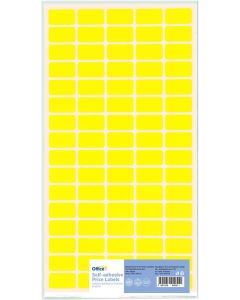 Office 1 Самозалепващи се етикети за цени, 12 x 22 mm, жълти, 800 броя