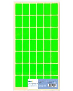 Office 1 Самозалепващи се етикети за цени, 17 x 30 mm, зелени, 420 броя