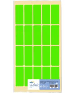 Office 1 Самозалепващи се етикети за цени, 21 x 51 mm, зелени, 200 броя