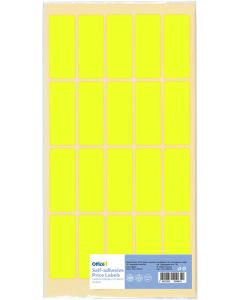 Office 1 Самозалепващи се етикети за цени, 21 x 51 mm, жълти, 200 броя