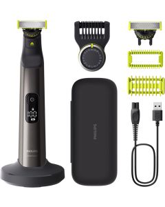 PHILIPS OneBlade Pro 360 Face + Body - 100 – 240 V, 5.4 W, За сухо и мокро използване, Гребен за оформяне, 20 настройки;QP6652/61