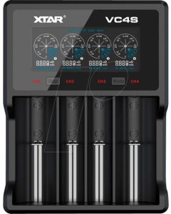 Зарядно у-во XTAR VC4SL, 4 гнезда, LCD дисплей, USB, LiIon NIMH, 18650
