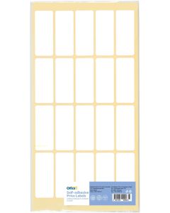 Office 1 Самозалепващи се етикети за цени, 21 x 51 mm, бели, 200 броя