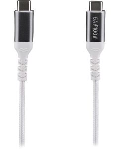 Кабел TNB, USB Type-C към USB Type-C, 2 m, 100 W, бял