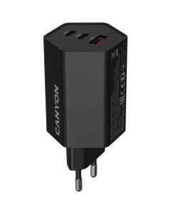 CANYON charger HEXAGON 65 GaN 65W 2xPD 1xQC EU Black