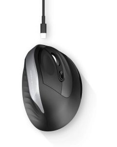 Energy Office Mouse 5 Comfy, безжична мишка, вертикална, USB-A донгъл, 1000-1600 DPI, черен
