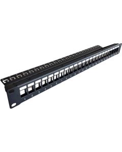 Пач панел за 19" шкаф (празен) 24 порта RJ45-1U