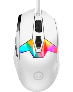 Lorgar MSP80, Оптична (26 000 dpi), USB, Бяла, Гейминг, 10 бутона, PAW3395 сензор, 8000Hz Polling Rate, Бяла