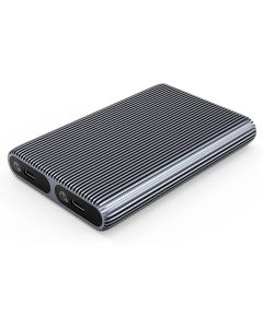 Orico външна кутия за диск Storage - Case - M.2 NVMe Dual-Bay - USB-C 10Gbps, Aluminium - AM2C3-2N-GY