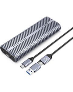 Storage - Case - M.2 NVMe M key - USB-C-A, 40Gbps, Built-in Air Cooling, Aluminium - ACOM2-U4-GY