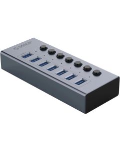 Orico хъб USB3.0 HUB 7 port with Power Adapter, On-Off buttons