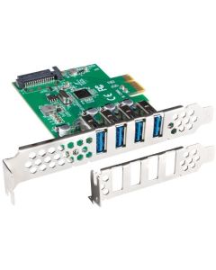Lanberg pci express x1 card--4x USB-A 3.1 gen1 low profile