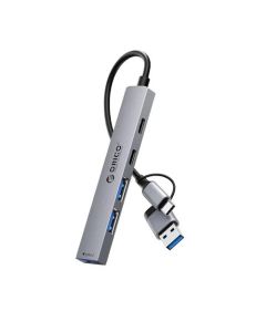 Orico хъб HUB USB-C 5 port - USB3.0 x 1, USB2.0 x 2, USB-C x 2, Aluminium - YSA4-U2-GY