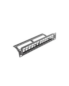 Lanberg patch panel blank 12 port 1U with organizer for keystone modules black