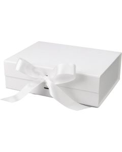 Office 1 Кутия Gift Box, с магнитно затваряне, сгъваема, 24 х 18 х 7.8 cm, бяла