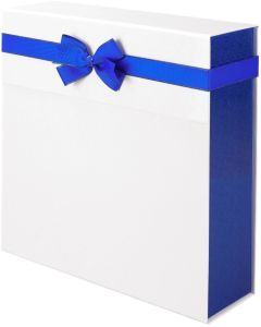 Office 1 Кутия Pearl, сгъваема, 32 х 32 х 10 cm, бяло-синя