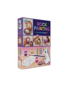 Moxy Комплект за рисуване на камъни, 3 броя, с четка и боички
