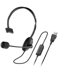 Genius слушалки с микрофон Single Ear Headset - HS-100U, Mic, USB, Черни