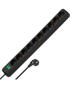 Разклонител 10x 2P+E с ключ и кабел 3m Черен - Brennenstuhl Eco-line BS1159300010
