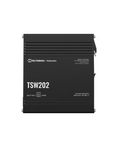 TELTONIKA NETWORKS TSW202, управляем, 8 x 10/100/1000 (PoE+) + 2 x SFP, 240 W, монтаж на DIN шина, черен