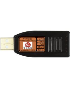 FCTELECOM FC-2010, Индустриален USB към RS-232/RS-485 конвертор, 6KV, TVS защита, LED, черен