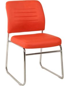 Посетителски стол RFG Iron M, екокожа, метална основа, до 120 kg, червен