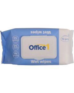 Мокри кърпи Office 1, с капак, 72 броя