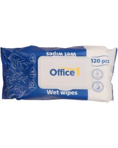 Мокри кърпи Office 1 Jumbo, с капак, 120 броя