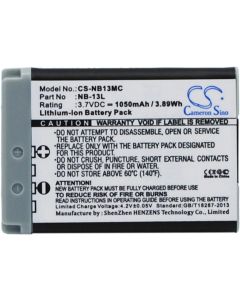 Cameron Sino - Съвместим с CANON NB13MC NB13L, 1050 mAh, 3.7 V; CS-NB13MC