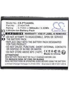 CAMERON SINO - Съвместим с PANASONIC KX-TU446, KX-TU456, KX-TU466EXBE LiIon, 900 mAh, 3.7 V; CS-PTU446SL