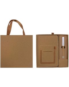 Office 1 Комплект тефтер и химикалка Floral Cork, в кутия