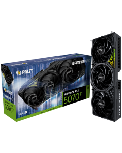PALIT GeForce RTX 5070 Ti GamingPro V1 16GB GDDR7 256 bit, 1x HDMI 2.1b, 3x DP 2.1b, 3 Fan, 1x 16-pin pwr connector, 750W, 331.9 x 127 x 60 mm, NE7507T019T2-GB2031Y