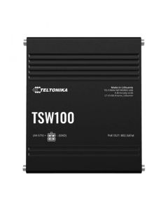 Teltonika TSW100, неуправляем, 5 x 10/100/1000, 4 PoE, монтаж на DIN шина, повърхностен монтаж, стенен монтаж