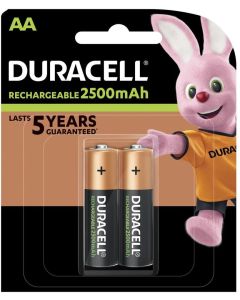 Акумулаторна батерия DURACELL R6 AA, 2500mAh NiMH, 1.2V, 2 бр. в опаковка